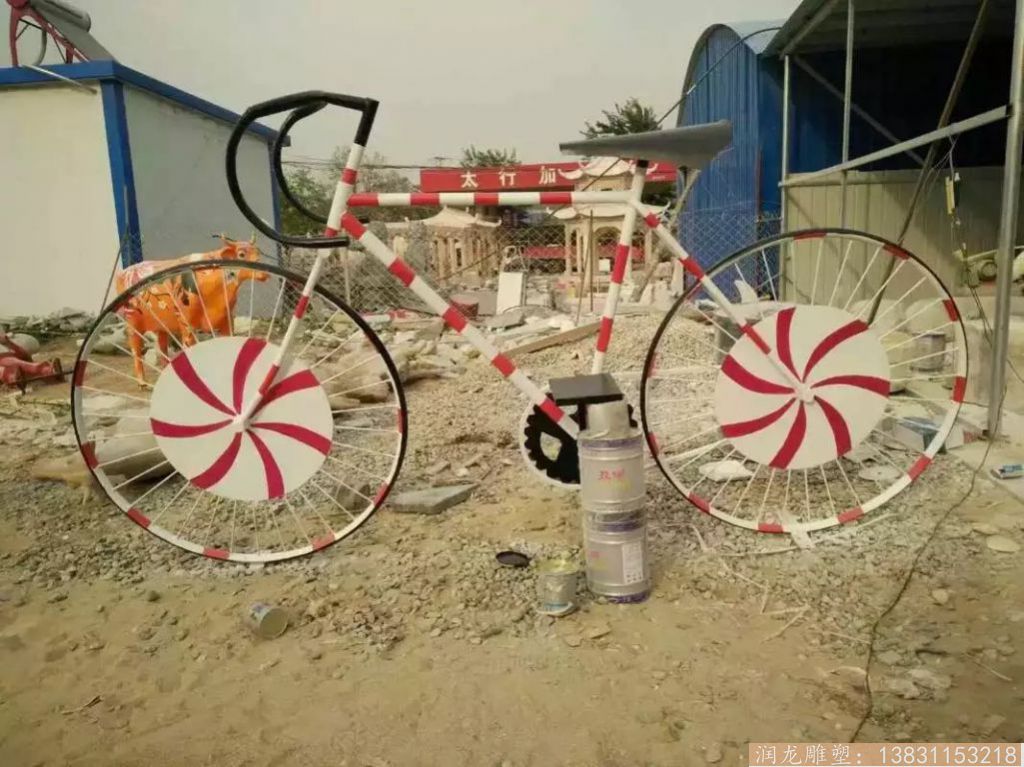 厂家制作不锈钢自行车雕塑 公园景观园林小品雕塑设计