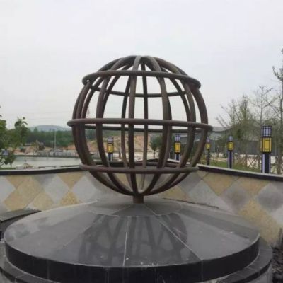 厂家定制钢管地球仪雕塑 景观摆件 大型公园景观雕塑设计